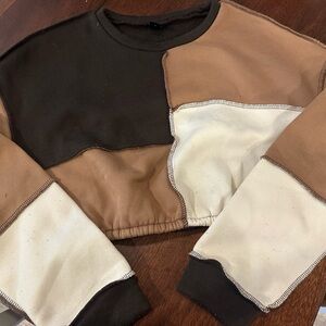 Colorblock Cropped Sweatshirt